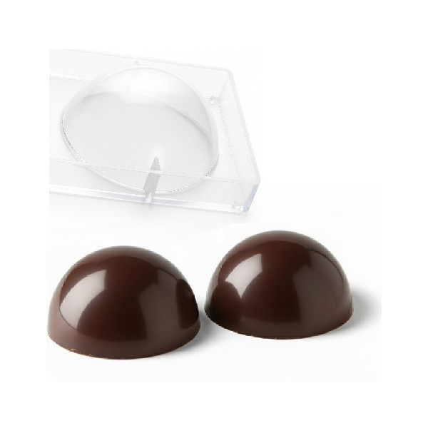 Sfere Grandi di cioccolato ø9,8 da 100 g o ø14,4 cm da 250 g stampo policarbonato per 2 semisfere grandi di cioccolato