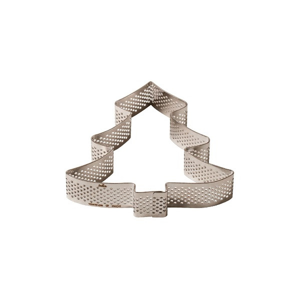 Sagoma microforata Albero di Natale Decora fascia in acciaio inox 10x10xh2 cm Sagoma microforata Albero di Natale Decora fascia in acciaio inox 10x10xh2 cm