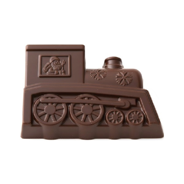 Locomotiva babbo natale con doni: stampo policarbonato cioccolato 6 tavolette 10,6x8 cm 80 g