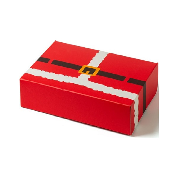 Scatola regalo rettangolare portadolci Happy Babbo Natale Decora: box auto-montante in cartoncino 18x13,5xh7,5 cm