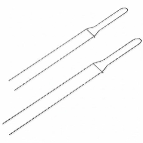 Spillone Professionale a 2 Punte in Acciaio Inox DECORA per Raffreddamento Panettoni e Colombe | Lunghezze 52 cm e 62 cm