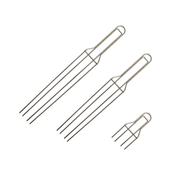 Spillone Professionale a 4 Punte in Acciaio Inox DECORA per Raffreddamento Panettoni e Colombe | Lunghezze 22 cm 52 cm e 62 cm