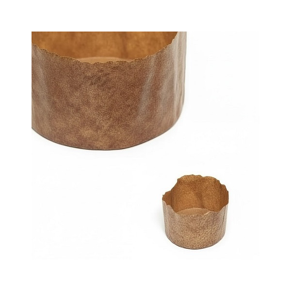 Set 10 Stampi Panettoncini Monoporzione (80g e 100g) Alto - Pirottini Canasta in Carta Forno Professionale