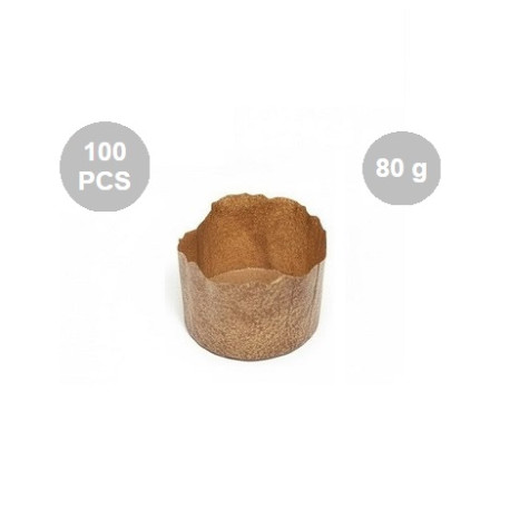 Set 100 Stampi Panettoncini Monoporzione Alto 80g - Pirottini Canasta in Carta Forno Professionale