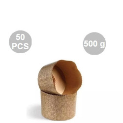 Stampi Panettone Alto in Carta Professionale 500g (50 Pezzi) - Set Pirottini Canasta Uso Alimentare