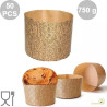 Stampi Panettone Alto in Carta Professionale 750g (50 Pezzi) - Set Pirottini Canasta Uso Alimentare