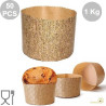 Stampi Panettone Alto in Carta Professionale 1Kg (50 Pezzi) - Set Pirottini Canasta Uso Alimentare