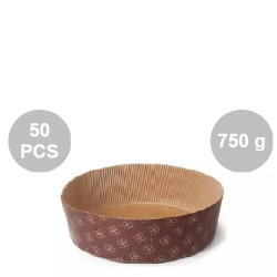 Stampi Panettone Basso in Carta Professionale 750g (50 Pezzi) - Set Pirottini Canasta Uso Alimentare