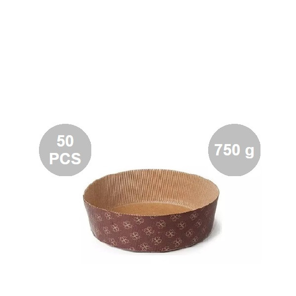 Stampi Panettone Basso in Carta Professionale 750g (50 Pezzi) - Set Pirottini Canasta Uso Alimentare