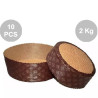 Stampi Panettone Basso in Carta Professionale 2Kg (10 Pezzi) - Set Pirottini Canasta Uso Alimentare