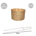 Kit Panettone Alto 500g: 5 Stampi in Carta Professionale + Spillone Raffreddamento DECORA Inox 52 cm