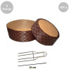 Kit Panettone Basso 500g: 5 Stampi in Carta Professionale + Spillone Raffreddamento DECORA Inox 4 punte 22 cm