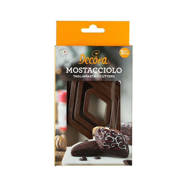 Set 5 Tagliapasta Mostaccioli (Rombo) Natalizi in Plastica | Decora per Biscotti e Dolci