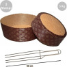 Kit Panettone Basso 3Kg: 2 Stampi in Carta Forno Professionale + Spillone Raffreddamento DECORA Inox 4 punte 52 cm