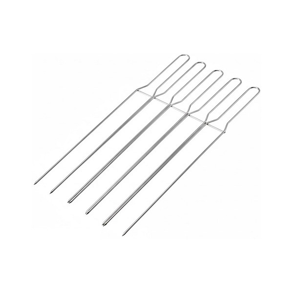 Set 5 Spilloni a 2 Punte DECORA da 62 cm in Acciaio Inox | Accessorio Professionale per Raffreddamento Panettoni e Colombe