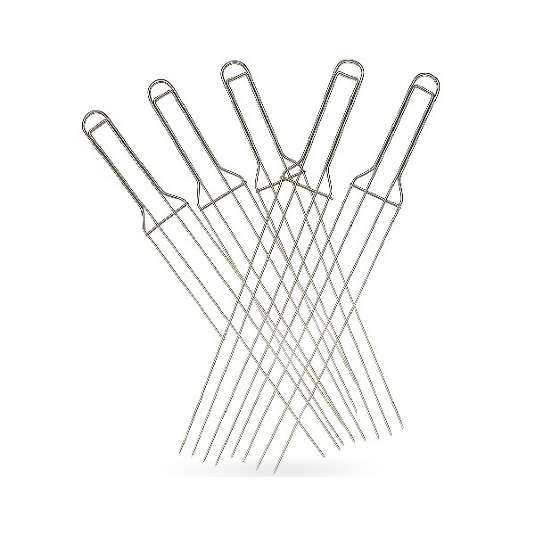 Set 5 Spilloni a 4 Punte DECORA da 62 cm in Acciaio Inox | Accessorio Professionale per Raffreddamento Panettoni e Colombe