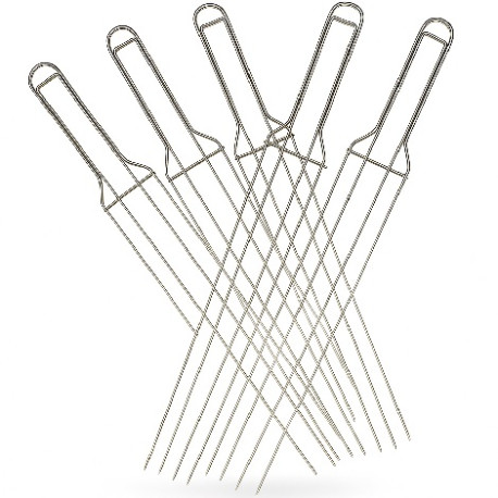 Set 5 Spilloni a 4 Punte DECORA da 62 cm in Acciaio Inox | Accessorio Professionale per Raffreddamento Panettoni e Colombe