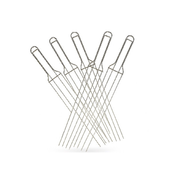 Set 5 Spilloni a 4 Punte DECORA da 52 cm in Acciaio Inox | Accessorio Professionale per Raffreddamento Panettoni e Colombe