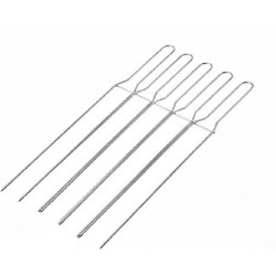 Set 5 Spilloni a 2 Punte DECORA da 52 cm in Acciaio Inox | Accessorio Professionale per Raffreddamento Panettoni e Colombe