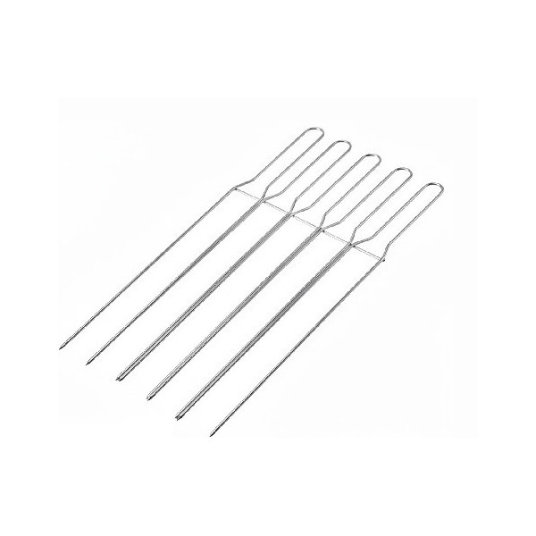 Set 5 Spilloni a 2 Punte DECORA da 52 cm in Acciaio Inox | Accessorio Professionale per Raffreddamento Panettoni e Colombe