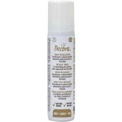 Colorante alimentare spray effetto metallizzato colore oro di Decora da 75 ml