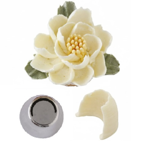 Beccuccio Cornetto Decora N. 4 - Petalo Grande ø3,7xh4 cm | Acciaio Inox | Decorazioni Fiori 3D Diretti