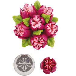 Beccuccio Cornetto Decora N. 241 - Tulipano | Acciaio Inox | Decorazioni Fiori 3D Diretti