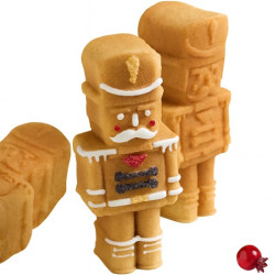 Stampo Schiaccianoci Decora - Teglia Antiaderente in Alluminio Pressofuso per 3 Dolcetti Monoporzione 29x18xh5,8 cm