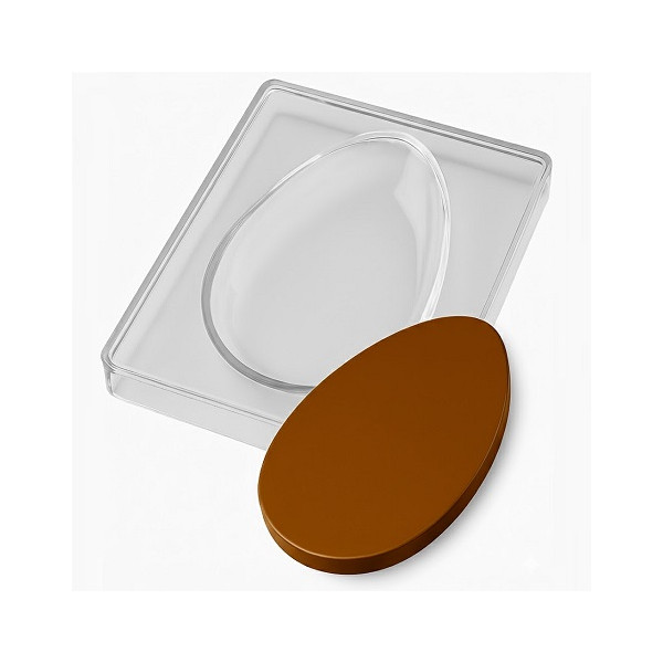 Stampo Tavoletta Cioccolato Uovo di Pasqua – Policarbonato Professionale, Uovo Piatto 300 g (200×138×13 mm)