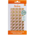 Cannucce Rosa e Oro Decora – Carta Biodegradabile 21 cm, Confezione 80 pz