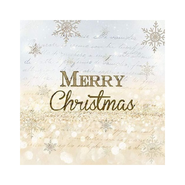 Tovaglioli Natalizi di Carta tema Merry Christmas – 33×33 cm, 3 Veli, 20 pz – Idea Regalo, Decorazione Tavola e Feste