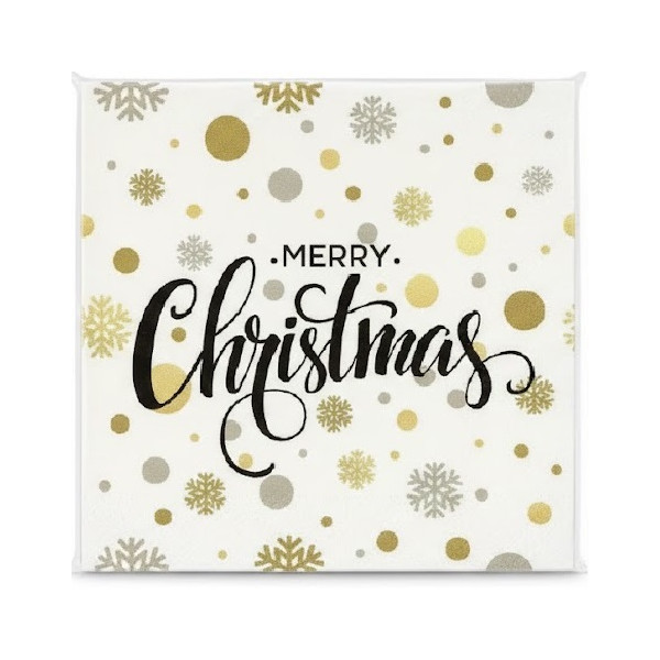 Tovaglioli Natalizi di Carta tema Christmas Dots – 33×33 cm, 3 Veli, 20 pz – Idea Regalo, Decorazione Tavola e Feste