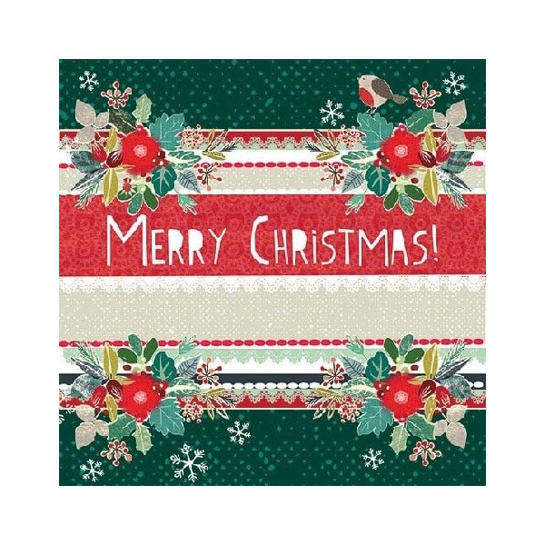 Tovaglioli Natalizi di Carta tema Lovely Christmas – 33×33 cm, 3 Veli, 20 pz – Idea Regalo, Decorazione Tavola e Feste