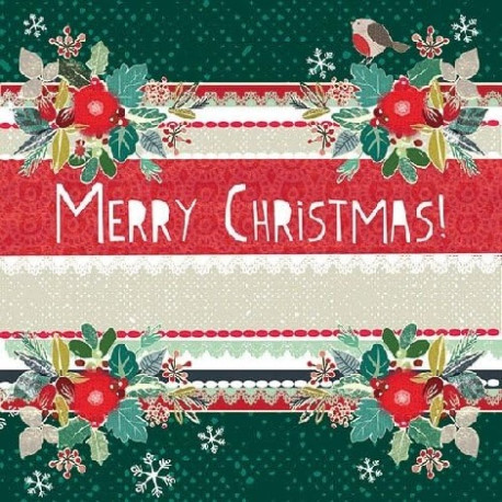 Tovaglioli Natalizi di Carta tema Lovely Christmas – 33×33 cm, 3 Veli, 20 pz – Idea Regalo, Decorazione Tavola e Feste
