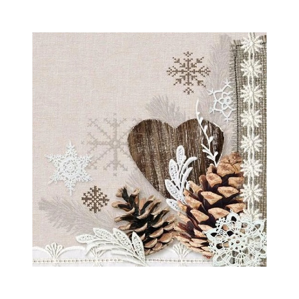 Tovaglioli Natalizi di Carta tema Natura Invernale – 33×33 cm, 3 Veli, 20 pz – Idea Regalo, Decorazione Tavola e Feste