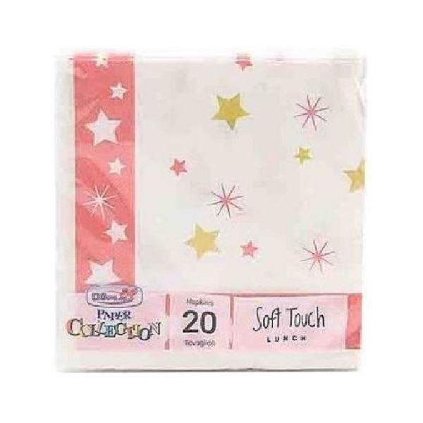 Tovaglioli Natalizi di Carta tema Stelle da Dopla 18356 Soft Touch – 33×33 cm, 2 Veli, 20 pz – Decorazione Tavola e Feste