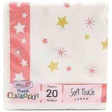 Tovaglioli Natalizi di Carta tema Stelle da Dopla 18356 Soft Touch – 33×33 cm, 2 Veli, 20 pz – Decorazione Tavola e Feste