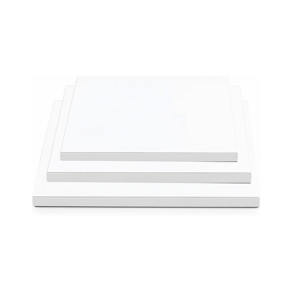 Sottotorta Rigido Quadrato Bianco Decora – Spessore 1,2 cm, Formati 20×20 / 40×40 cm