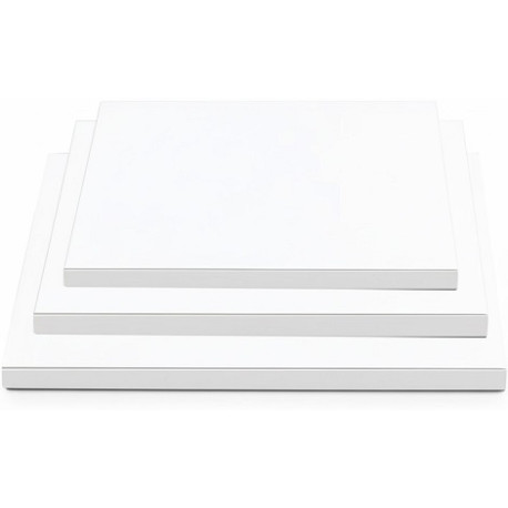 Sottotorta Rigido Quadrato Bianco Decora – Spessore 1,2 cm, Formati 20×20 / 40×40 cm