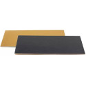 Sottotorta Rettangolare Sottile Oro/Nero Decora – Spessore 0,3 cm, Doppia Faccia, Formato 20×30 cm