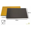 Sottotorta Rettangolare Sottile Oro/Nero Decora – Spessore 0,3 cm, Doppia Faccia, Formato 20×30 cm