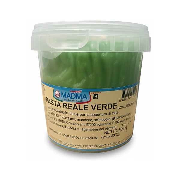 Pasta Reale di Mandorle Verde Madma 500 g – Per Cassate Siciliane, Torte e Frutta Martorana