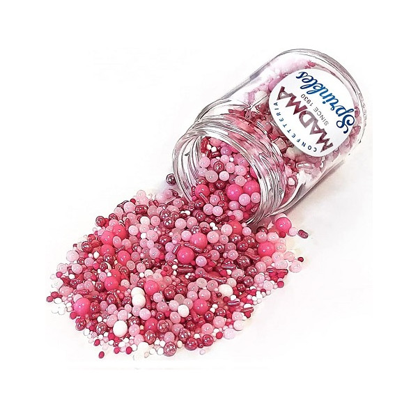 Sprinkles Mix Pink Shades Madma 90 g – Decorazioni di Zucchero Rosa, Argento e Bianco per Dolci e Biscotti