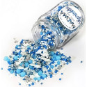 Sprinkles Mix Winter Snow Madma 90 g – Zuccherini Invernali Argento, Blu e Bianco con Stelline per Torte e Biscotti