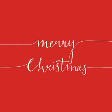 Tovaglioli Natalizi di Carta Rossa Tema Nota Merry Christmas – 33×33 cm, 3 Veli, 20 pz – Idea Regalo, Decorazione Tavola e Feste