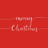 Tovaglioli Natalizi di Carta Rossa Tema Nota Merry Christmas – 33×33 cm, 3 Veli, 20 pz – Idea Regalo, Decorazione Tavola e Feste
