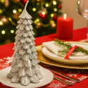 Candela Natalizia a forma di Albero di Natale – Argento (H 13 cm) in Cera