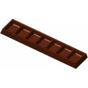Stampo Barretta Snack Cioccolato (6 cavità) – Policarbonato Professionale da 20g (128,5×31×H8,2 mm)