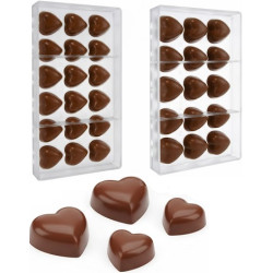 Stampo Policarbonato per Cuori di Cioccolato | 9g (18 cavità) e 33g (15 cavità)