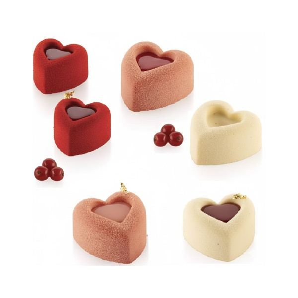 Passion Savarin Silikomart – Stampo in Silicone per Monoporzioni a Forma di Cuori (Small, Medium e Big)